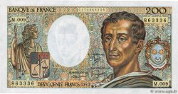 200 Francs MONTESQUIEU FRANCE  1982 F.70.02 XF
