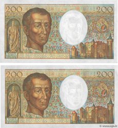 200 Francs MONTESQUIEU Consécutifs FRANCE  1985 F.70.05 XF