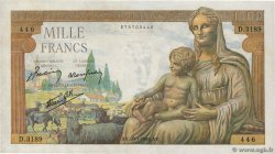 1000 Francs DÉESSE DÉMÉTER FRANCE  1943 F.40.17 XF