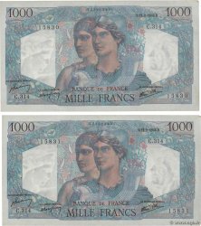1000 Francs MINERVE ET HERCULE Consécutifs FRANCE  1946 F.41.16 VF+