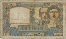 20 Francs TRAVAIL ET SCIENCE FRANCE  1941 F.12.14 B