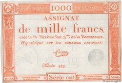 1000 Francs FRANCE  1795 Ass.50a VF+