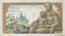 1000 Francs DÉESSE DÉMÉTER FRANCE  1942 F.40.01 F+