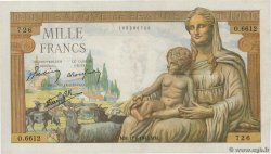 1000 Francs DÉESSE DÉMÉTER FRANCE  1943 F.40.27 TTB