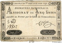 5 Livres FRANCIA  1792 Ass.30a q.MB