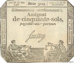 50 Sols FRANCE  1792 Ass.26a XF