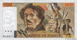 100 Francs DELACROIX modifié FRANCE  1980 F.69.04a pr.SPL