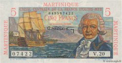 5 Francs Bougainville MARTINIQUE  1946 P.27 FDC