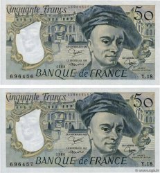 50 Francs QUENTIN DE LA TOUR Consécutifs FRANCIA  1980 F.67.06 SPL