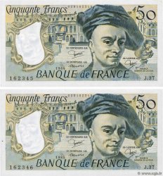 50 Francs QUENTIN DE LA TOUR Consécutifs FRANCIA  1984 F.67.10