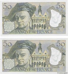 50 Francs QUENTIN DE LA TOUR Consécutifs FRANCE  1984 F.67.10 UNC-