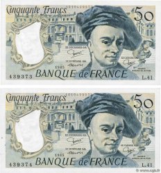 50 Francs QUENTIN DE LA TOUR Consécutifs FRANCE  1985 F.67.11 XF+
