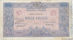 1000 Francs BLEU ET ROSE FRANKREICH  1921 F.36.37 S