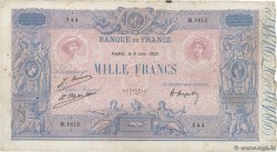 1000 Francs BLEU ET ROSE FRANCIA  1922 F.36.38