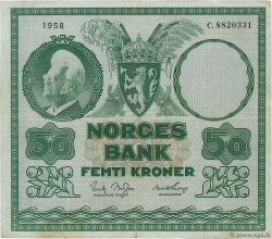 50 Kroner NORVÈGE  1958 P.32b2 TTB