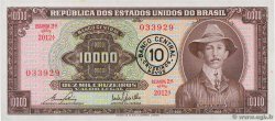 10 Cruzeiros Novos sur 10000 Cruzeiros BRASILIEN  1967 P.190b ST