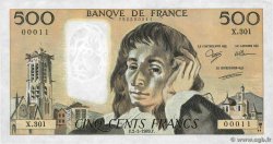 500 Francs PASCAL Petit numéro FRANCE  1989 F.71.41 SUP+