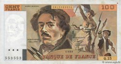 100 Francs DELACROIX modifié Numéro spécial FRANCE  1980 F.69.04a TB