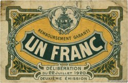 1 Franc FRANCE régionalisme et divers Trouville-Sur-Mer 1920 JP.14-14 TB