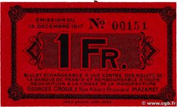 1 Franc FRANCE régionalisme et divers Mazamet 1917 JP.81-173 SPL