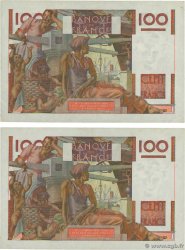 100 Francs JEUNE PAYSAN Consécutifs FRANCIA  1953 F.28.40 BB