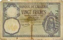 20 Francs TUNISIA  1939 P.06b G