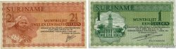 1 et 2,5 Gulden Lot SURINAM  1967 P.116b et P.117b BC