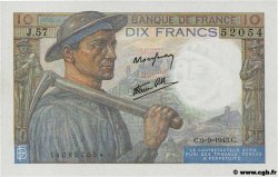 10 Francs MINEUR FRANCE  1943 F.08.09 pr.NEUF