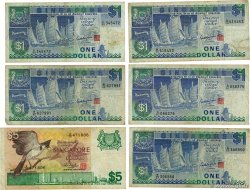 1 et 5 Dollars Lot SINGAPORE  1976 P.10 et P.18a