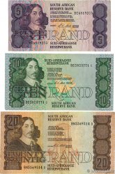 5, 10 et 20 Rand Lot SOUTH AFRICA  1982 P.119e, P.120e et P.121e