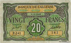 20 Francs ALGÉRIE  1948 P.103 TB