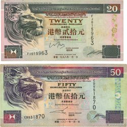 20 et 50 Dollars Lot HONG KONG  1998 P.201d et P.202d F