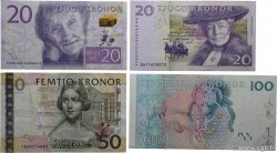 20, 50 et 100 Kronor Lot SWEDEN  2007 P.LOT F - VF
