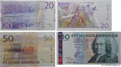 20, 50 et 100 Kronor Lot SWEDEN  2007 P.LOT F - VF