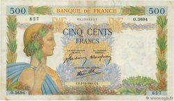 500 Francs LA PAIX FRANKREICH  1941 F.32.22 SS