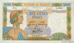 500 Francs LA PAIX FRANKREICH  1941 F.32.24
