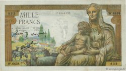 1000 Francs DÉESSE DÉMÉTER FRANKREICH  1943 F.40.29 fSS