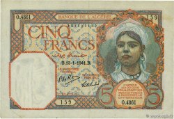 5 Francs ALGERIEN  1941 P.077b SS