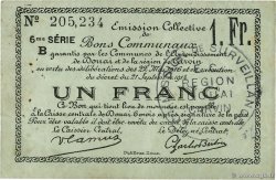 1 Franc FRANCE Regionalismus und verschiedenen Douai 1916 JP.59-0785