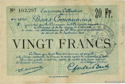 20 Francs FRANCE Regionalismus und verschiedenen Douai 1916 JP.59-0789 SS