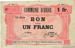 1 Franc FRANCE Regionalismus und verschiedenen Erre 1915 JP.59-0850 fSS