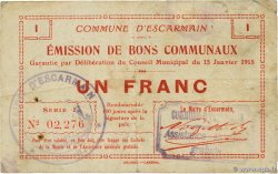 1 Franc FRANCE Regionalismus und verschiedenen Escarmain 1915 JP.59-0860 S