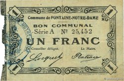 1 Franc FRANCE Regionalismus und verschiedenen Fontaine-Notre-Dame 1915 JP.59-1069 SS