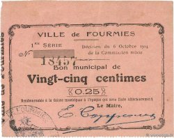 25 Centimes FRANCE Regionalismus und verschiedenen Fourmies 1914 JP.59-1087 fVZ