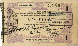 1 Franc FRANCE Regionalismus und verschiedenen Nord, Aisne et Oise 1915 JP.59-1111 VZ