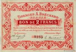 2 Francs FRANCE Regionalismus und verschiedenen Roanne 1914 JP.42-51