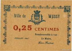 25 Centimes FRANCE Regionalismus und verschiedenen Wassy 1917 JP.52-52