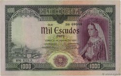 1000 Escudos PORTUGAL  1956 P.161 BC+