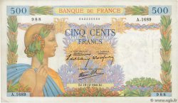 500 Francs LA PAIX FRANCE  1940 F.32.11 XF-