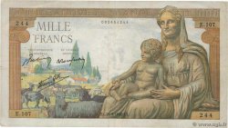 1000 Francs DÉESSE DÉMÉTER FRANCE  1942 F.40.01 TB